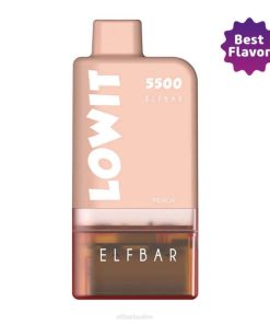 Elfbar Österreich Geschmack T0NB373 | Pfirsichschale + braune Batterie ELFBAR LOWIT 5500 vorgefülltes Pod-Kit